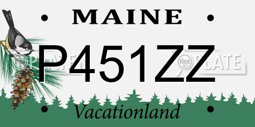 P451ZZ Maine License Plate