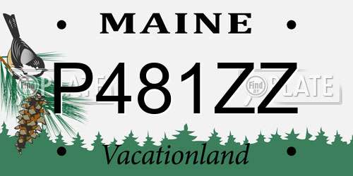 P481ZZ Maine License Plate