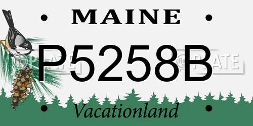 P5258B Maine License Plate