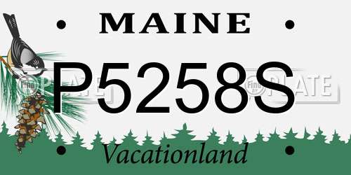 P5258S Maine License Plate