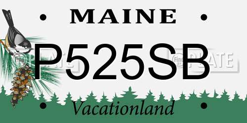 P525SB Maine License Plate