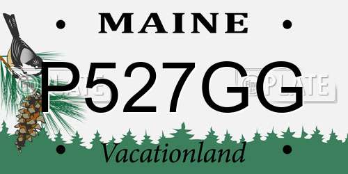 P527GG Maine License Plate
