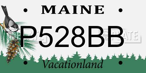P528BB Maine License Plate