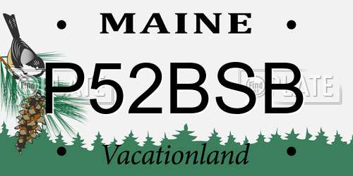 P52BSB Maine License Plate