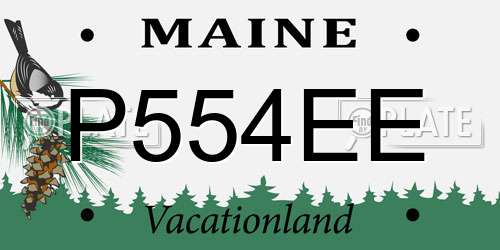 P554EE Maine License Plate