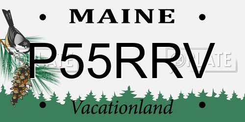 P55RRV Maine License Plate