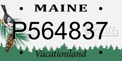 P564837 Maine License Plate