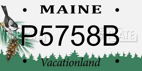 P5758B Maine License Plate