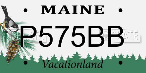P575BB Maine License Plate