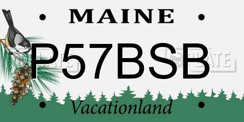 P57BSB Maine License Plate
