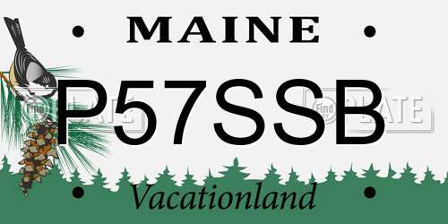 P57SSB Maine License Plate