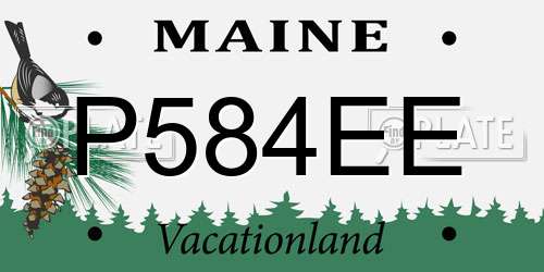 P584EE Maine License Plate