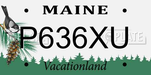 P636XU Maine License Plate