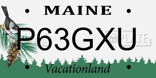 P63GXU Maine License Plate