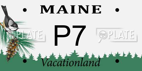 P7 Maine License Plate