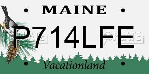 P714LFE Maine License Plate