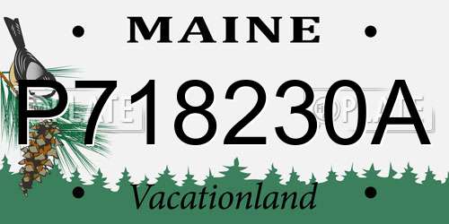 P718230A Maine License Plate