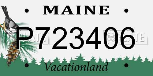 P723406 Maine License Plate