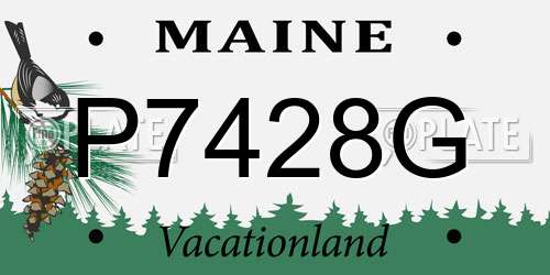 P7428G Maine License Plate