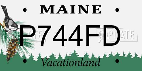 P744FD Maine License Plate