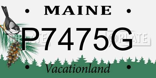 P7475G Maine License Plate