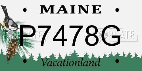 P7478G Maine License Plate
