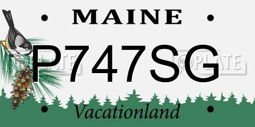 P747SG Maine License Plate