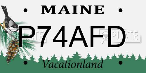 P74AFD Maine License Plate