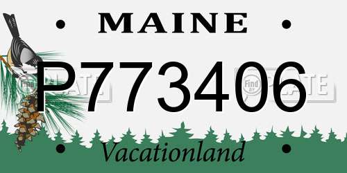 P773406 Maine License Plate
