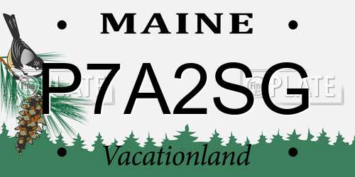 P7A2SG Maine License Plate