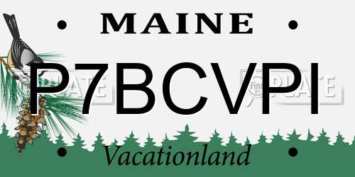 P7BCVPI Maine License Plate