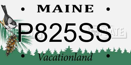 P825SS Maine License Plate