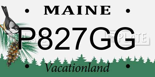 P827GG Maine License Plate