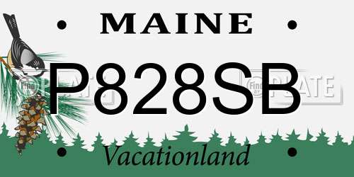 P828SB Maine License Plate