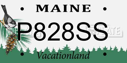 P828SS Maine License Plate