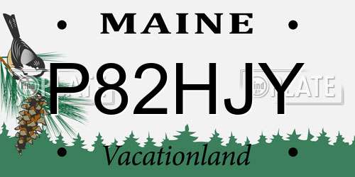 P82HJY Maine License Plate