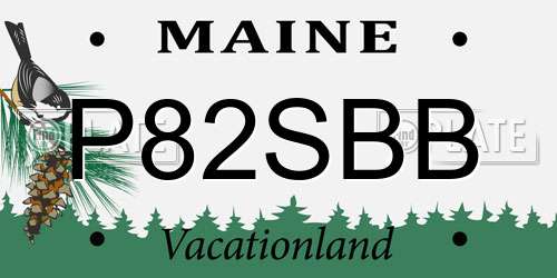 P82SBB Maine License Plate