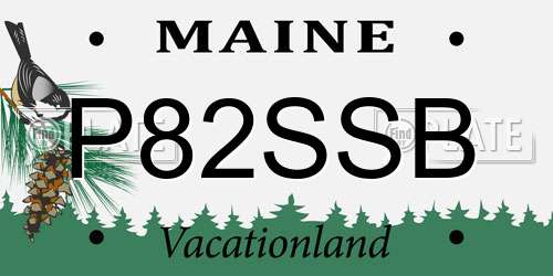 P82SSB Maine License Plate