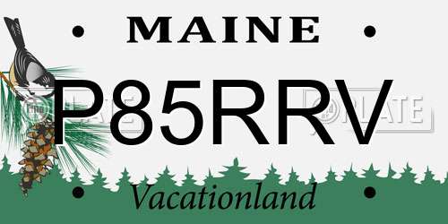 P85RRV Maine License Plate