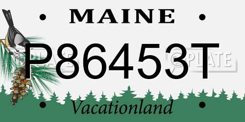 P86453T Maine License Plate