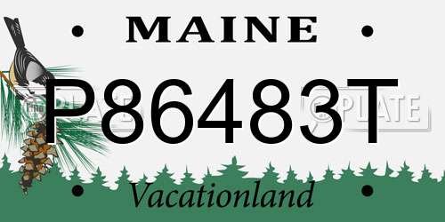 P86483T Maine License Plate