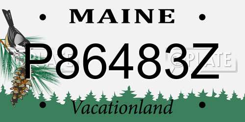 P86483Z Maine License Plate