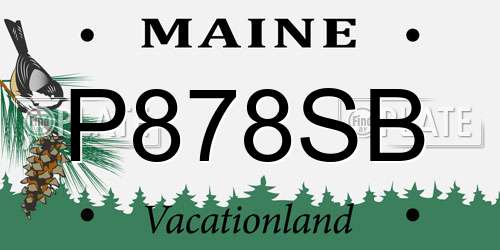 P878SB Maine License Plate
