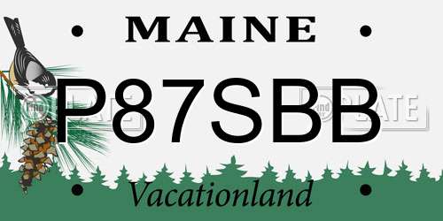 P87SBB Maine License Plate