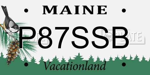 P87SSB Maine License Plate