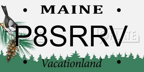 P8SRRV Maine License Plate