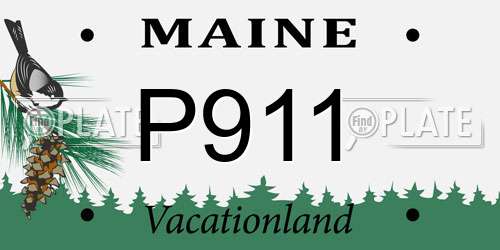 P911 Maine License Plate