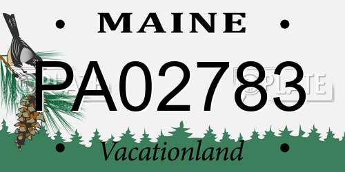 PA02783 Maine License Plate