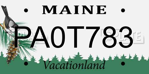 PA0T783 Maine License Plate