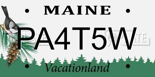 PA4T5W Maine License Plate